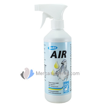Loja online de productos para pombos e para Columbofilia: Backs Air 500 ml, (limpa e desinfecta as vias respiratórias).