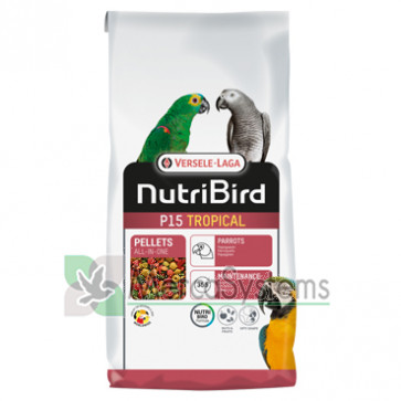 NutriBird P15 Tropical 10kg (balanceada comida manutenção completa para papagaios) 