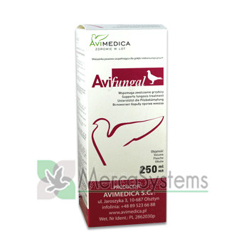 AviMedica AviFungal 250 ml (infecções fúngicas) para pombos e pássaros.