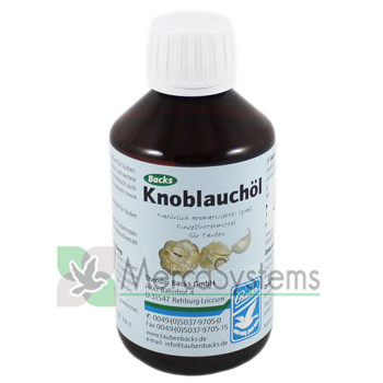 Loja online de productos para pombos e para Columbofilia: Backs Knoblauchol 250 ml, (óleo de alho enriquecido). Para Pombos