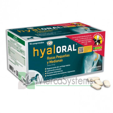 Pharmadiet Hyaloral 90 comprimidos (reduce la inflamación) para Perros pequeños y medianos 