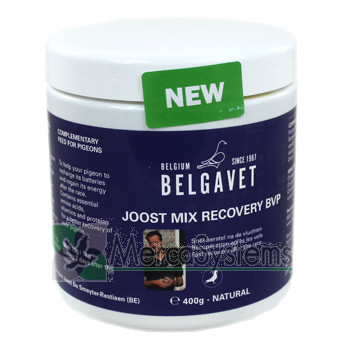 Belgavet Joost Mix Recovery 400gr, (fórmula mejorada para una total recuperación tras los vuelos). Para palomas de competición