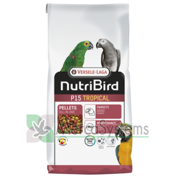 NutriBird P15 Tropical 3kg (balanceada comida manutenção completa para papagaios)
